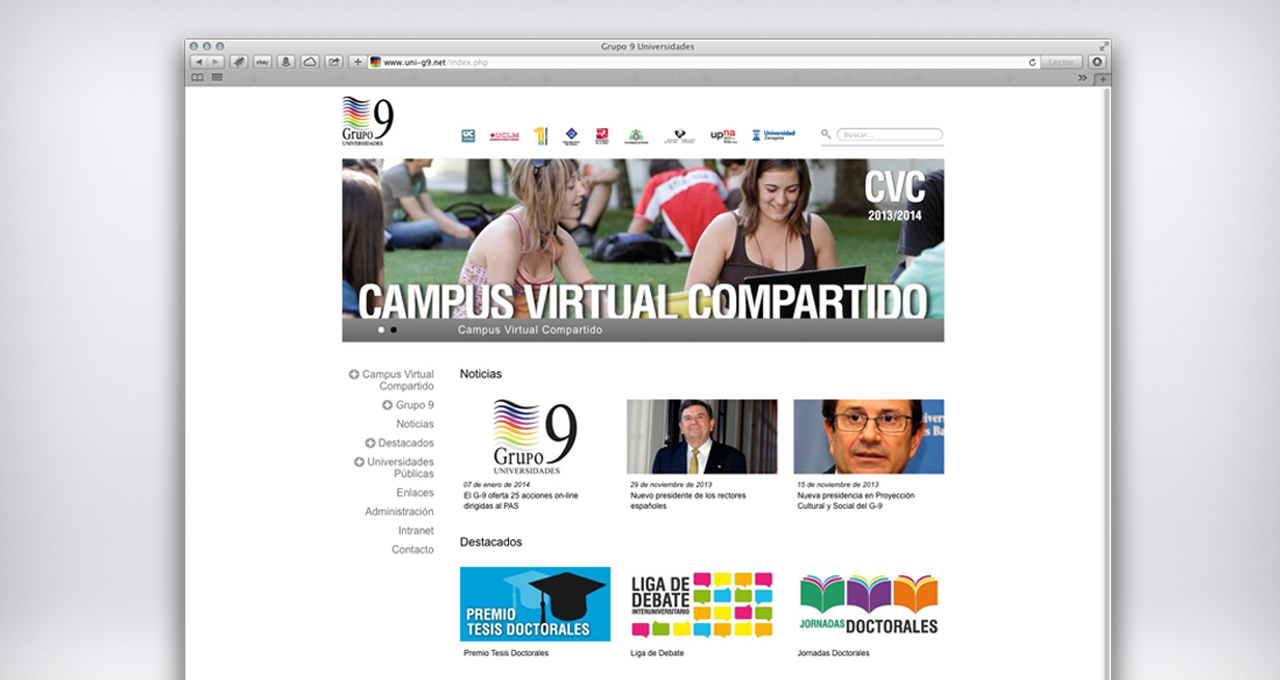 web g9 grupo 9 universidades