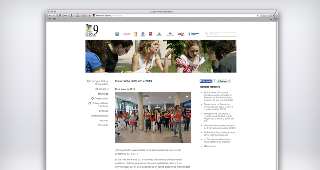 web g9 grupo 9 universidades