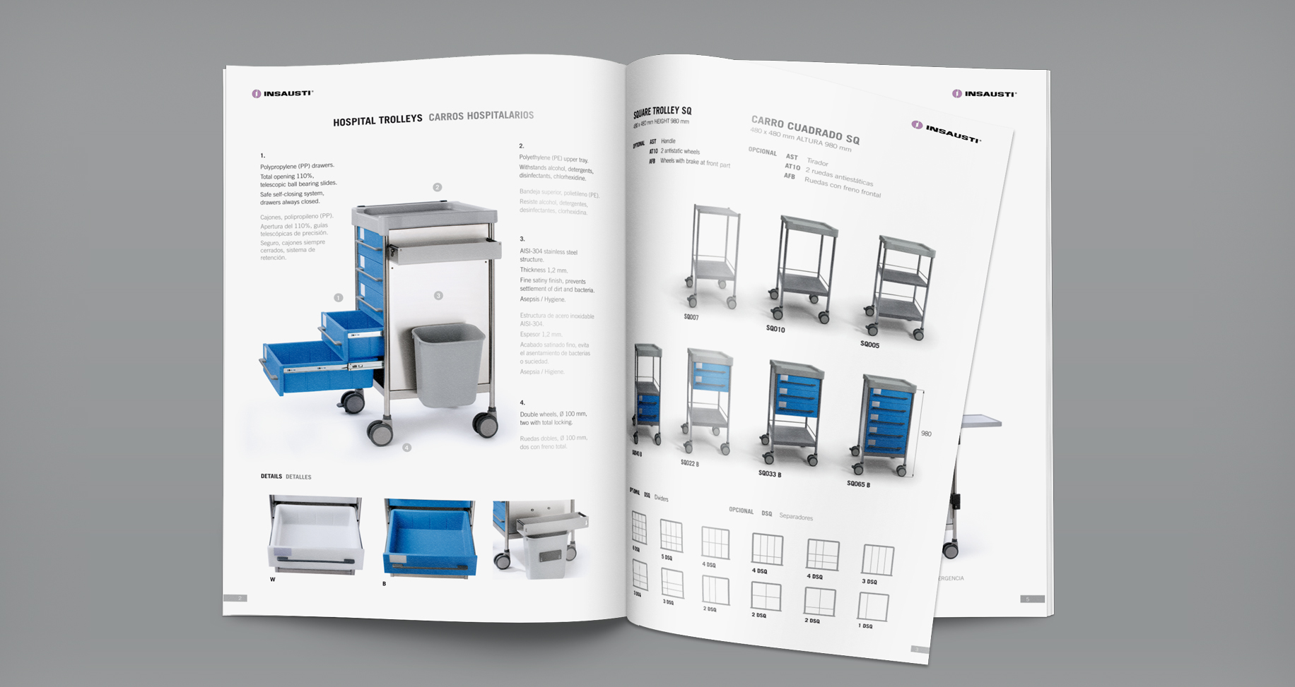 sq square hospital trolleys carros hospitalarios